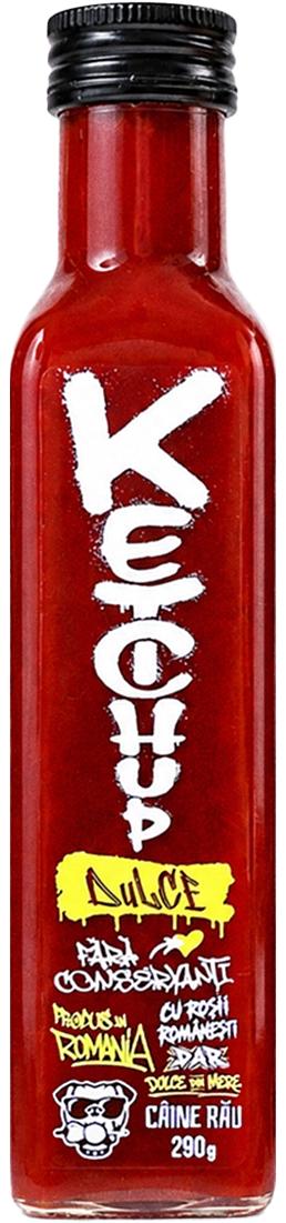 Ketchup Dulce CÂINE RĂU cu roșii românești și suc de mere